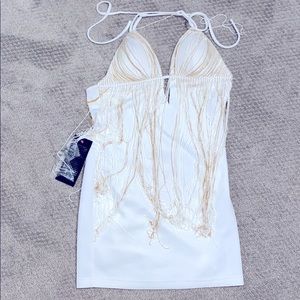 COPY - Cute White with tassel bebe dress